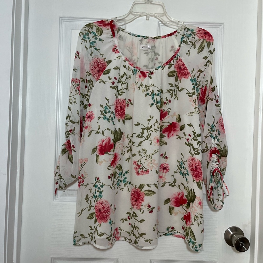 Westport Pink and Green Floral Blouse